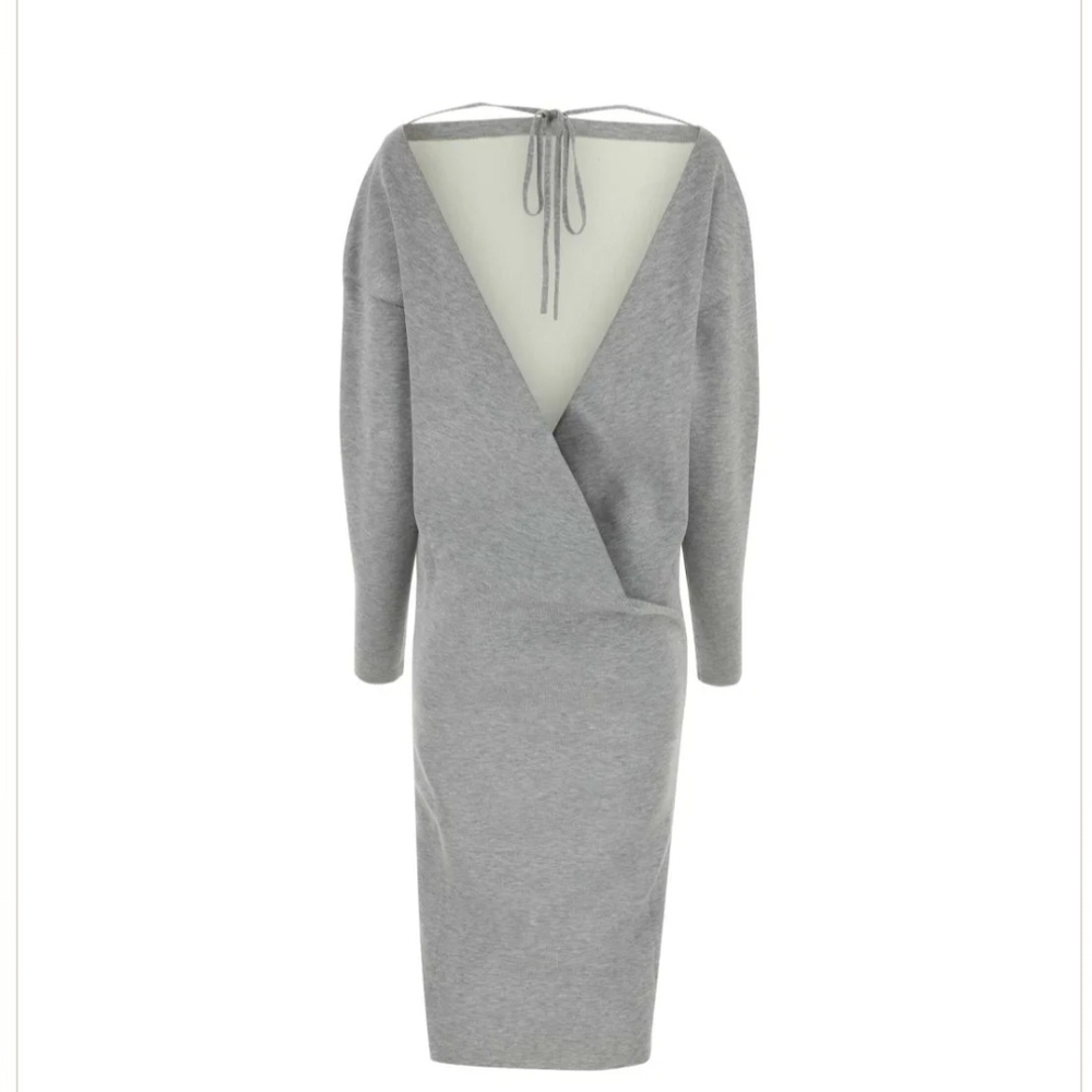 Gucci Wool-Blend Gray Stretch Dress Size S NWT - Picture 3 of 16